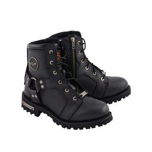 Milwaukee Leather Black 8”  Lace-Up Motorcycle Harness Boots *MBL9302 Size 5
